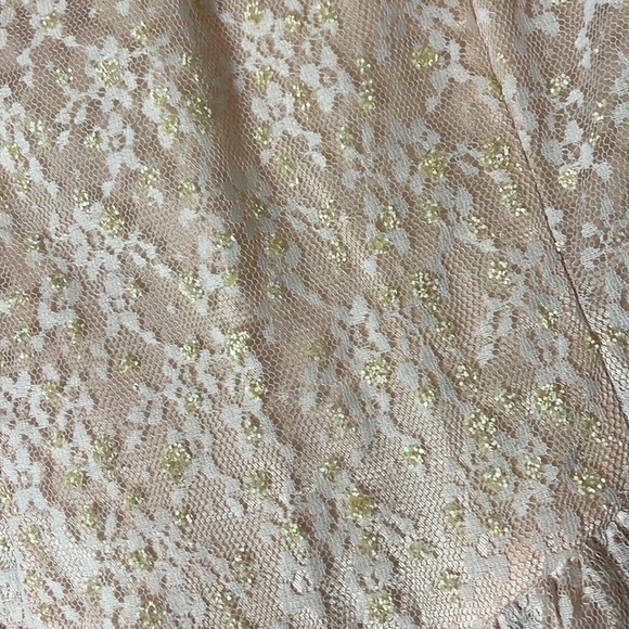 Vintage Gunne Sax Jessica McClintock Fit & Flare Ivory Pink Dress size 5/6 - Picture 7 of 16